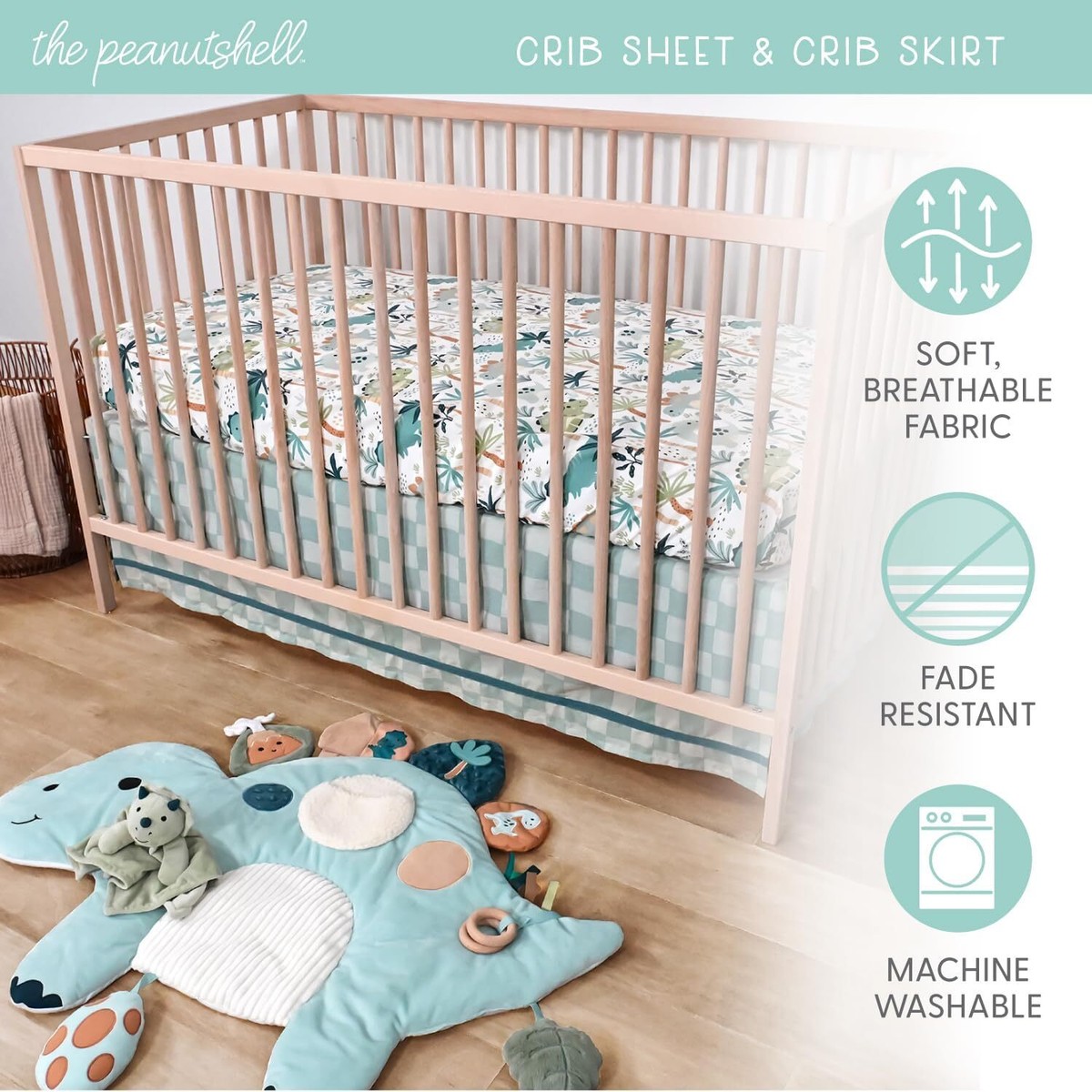 Crib Mattress Sheet The Peanutshell 3-Pack Playard Sheets - Fitted ...