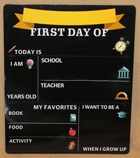 First Day of School Chalkboard Reusable Sign Reversible Last Day of School Sign