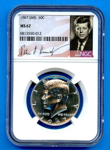1967 P NGC SMS MS67 Kennedy Half Dollar 50c Silver 1967-P MS-67 SMS Blast White