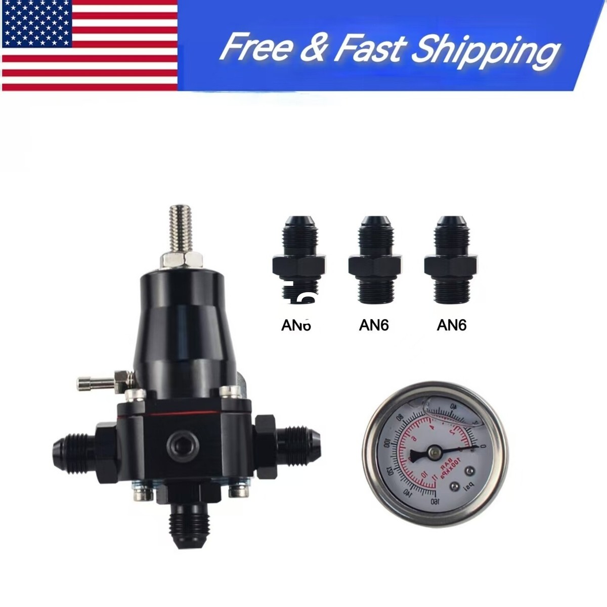 EFI Fuel Pressure Regulator Kit with 0-100psi France