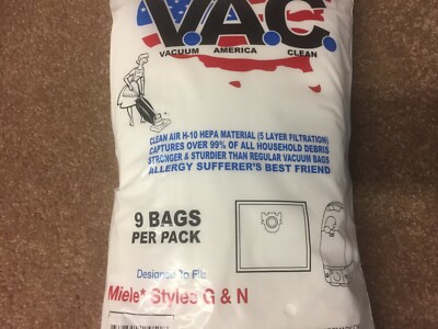 9 cloth HEPA H10 + 2 filter vacuum bag fit Miele G & N 5 Layer filtration