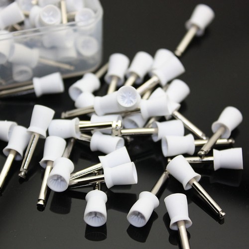 100 PCS Dental Latch Polisher Type Polishing Prophy Cup Tooth Bowl White Brushes - Picture 5 of 7