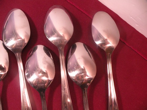 Set Of 7 Place Oval Soup Spoons Ventura Hampton Silversmiths Stainless 7 1/2" B - Picture 7 of 7