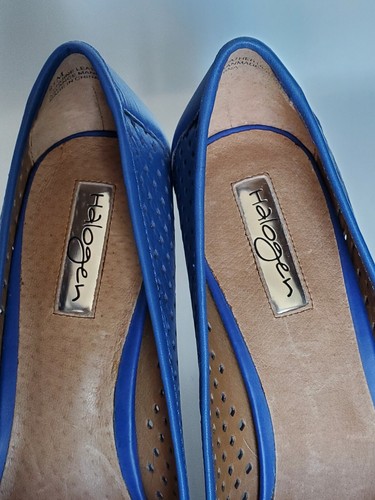 Zapatos de salón para mujer HALOGEN de cuero recortados azules. Zapatos de vestir 8,5 M Nuevos sin caja - Imagen 8 de 12