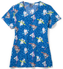  L Women's Zoe and Chloe Scrub Top Z12213 KFT Koala