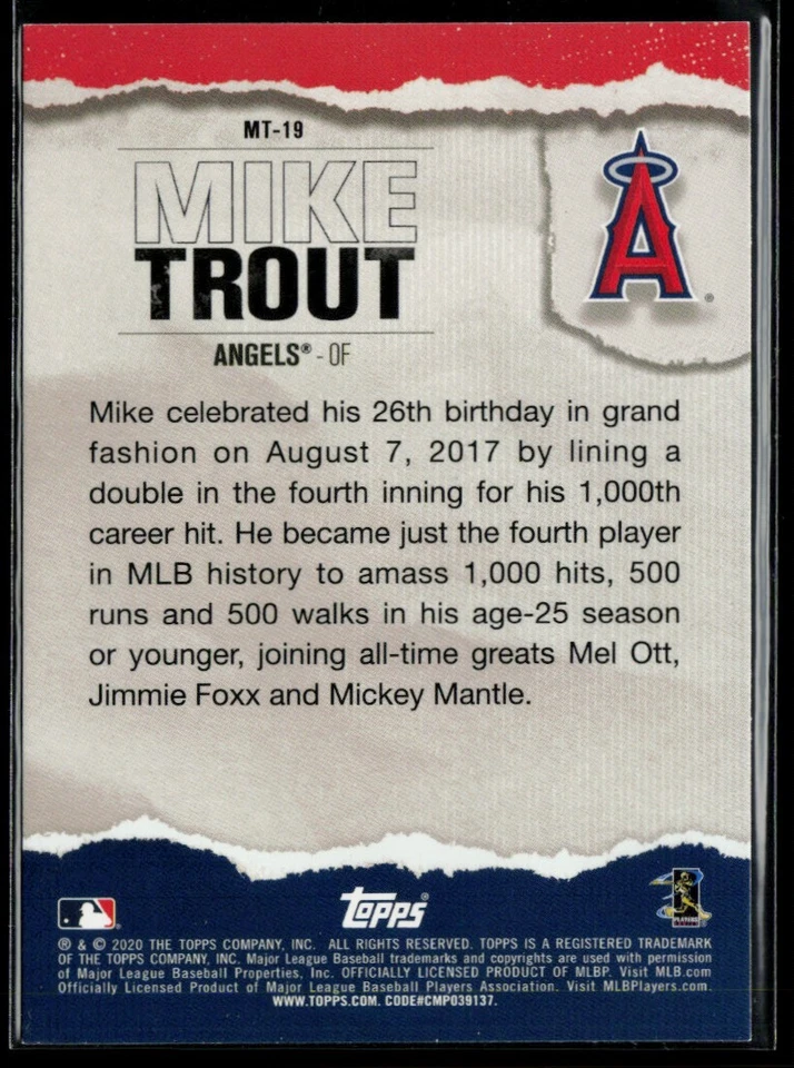 2020 Topps Player of the Decade #MT-19 Mike Trout - Image 2 of 2