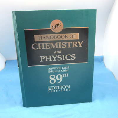 CRC Handbook Of Chemistry And Physics 89th Edition Book Hardcover Lide ...