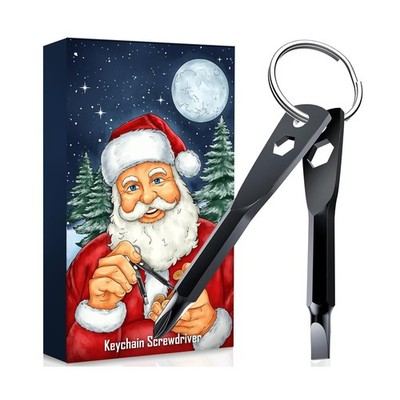 4-in-1 Keychain Screwdriver Gifts w/Phillips, Slotted&Hex Wrench For Christmas
