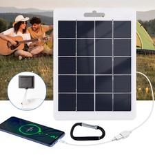 10W 5V Solar Panel USB Waterproof Outdoor Camp Portable Charger Phone Power Bank