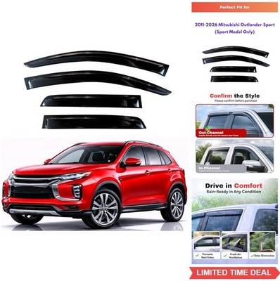 Rain Guards Window Visors 4 Piece Out-Channel for Mitsubishi Outlander Sport