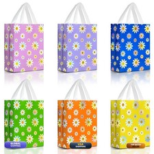 Nush Nush Medium Daisy Gift Bags In 6 Colors, 8x4x10, Bulk Set Of 60