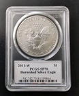 2011-W $1 Burnished Silver Eagle PCGS SP70 Edmond Moy Signed #7110