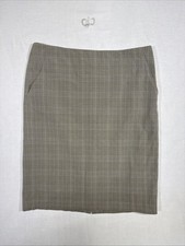 Rafaella Plaid Dress Pants Women's Size 12 Gray Brown Career Trousers Stretch