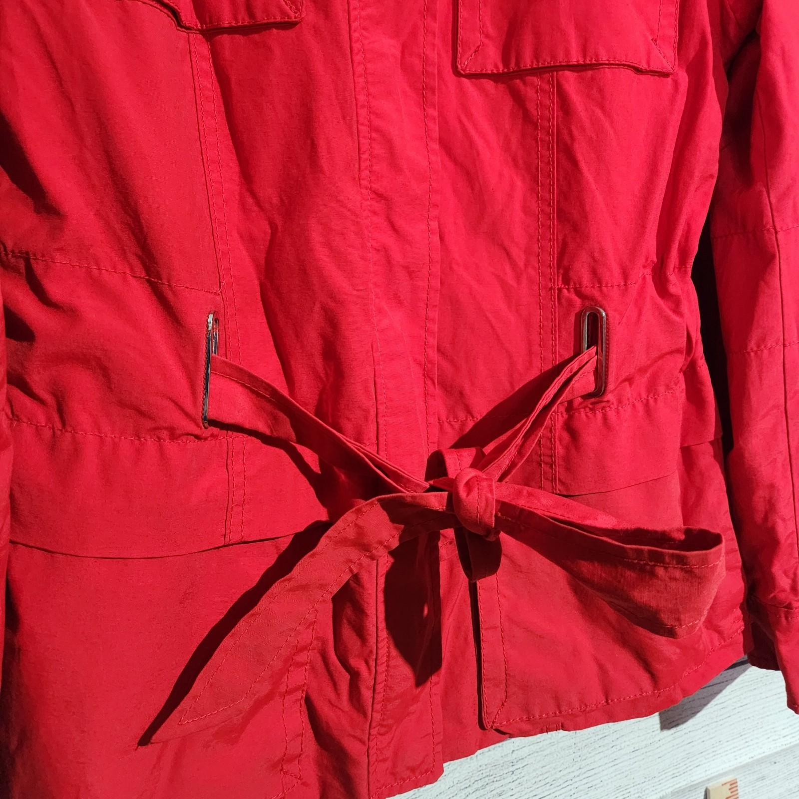 Zara Basic Red Tie Jacket, Size L - image 2