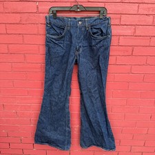 Vtg 70s Levis Orange Tab Dark Wash Bell Bottom Jeans Mens Size 31x30 684 0217