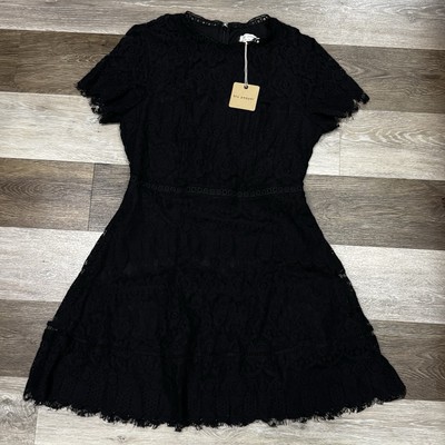 NWT! Blu Pepper Black Lace Midi Dress Size Medium Lined Back Zip Short Sleeve | eBay NWT! Blu Pepper Black Lace Midi Dress Size Medium Lined Back Zip Short Sleeve | eBay