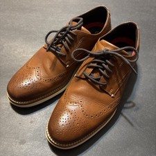 COLE HAAN Men sOriginal Grand Woodbury Brown Leather Wingtip Oxford Shoes 8 1/2