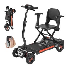 4-Wheel Electric Mobility Scooter for Adults  Seniors, Integrated Automatic Fol