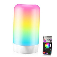 RGBICWW Smart Table Lamp, Touch Bedside Lamp with App Control, LED Desk White