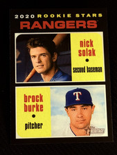 2020 Topps Heritage RANGERS ROOKIE STARS Nick Solak, Brock Burke item 1
