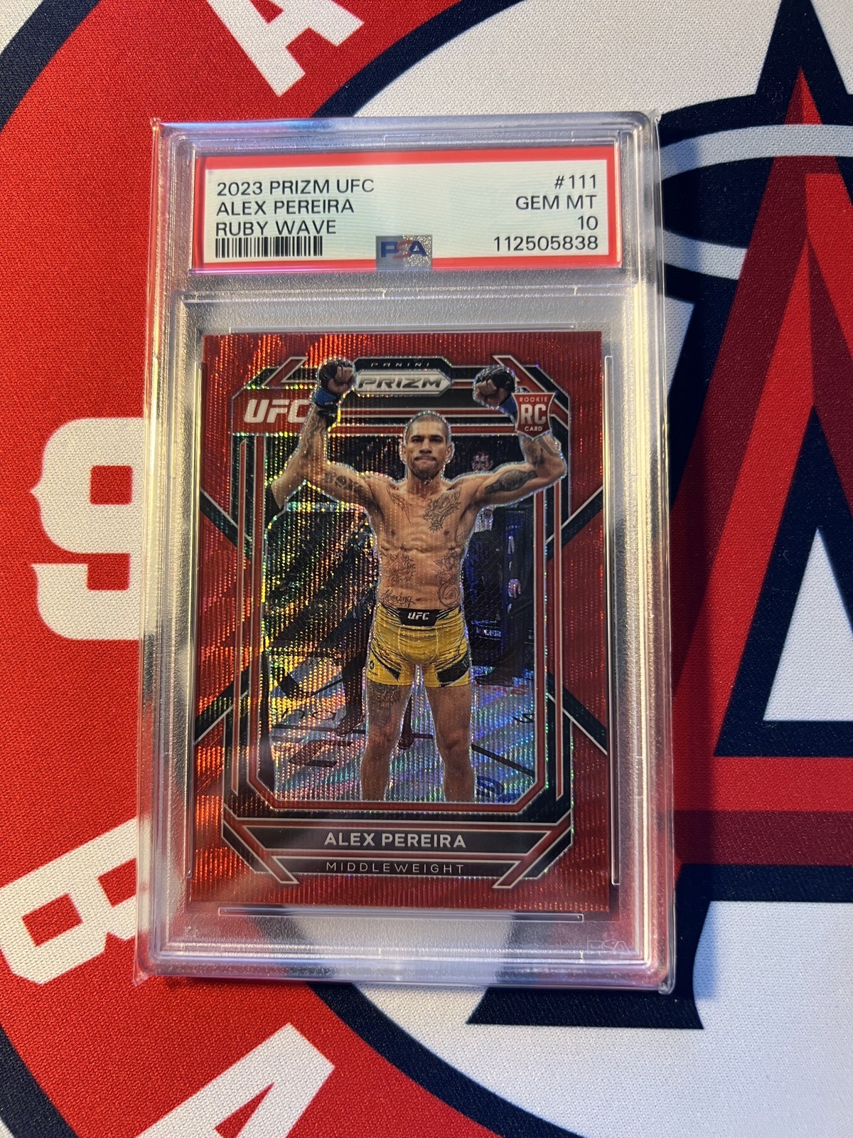2023 Panini Prizm UFC Ruby Wave #111 Alex Pereira RC Rookie PSA 10 🔥 CHAMA