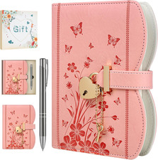 Journal Kit for Girls   Pink Diary with Lock and Keys, Pen  Bookmark, Gift Box