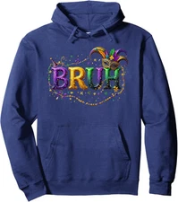 Bruh Mardi Gras Mardi Gras Vacation Design Unisex Hooded Sweatshirt