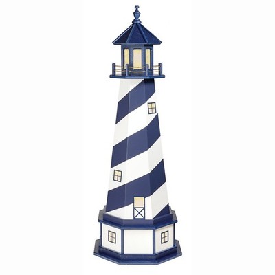 Cape Hatteras Wood Garden Lighthouse - Amish Built - Patriot Blue & White