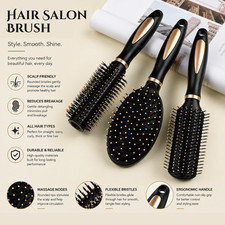 Premium Salon Round Paddle Hair Brush Thermal Blow Dry Curling Styling Brush UK