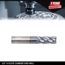 3" Overall Length 1-1/4" Length Cut 1/2" 4 Flute Carbide End Mill - .030 Radius