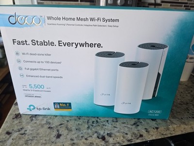 TP-LINK Deco M4 AC1200 Whole Home Mesh Wi-Fi System - Pack of 3, White