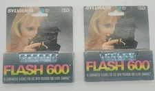 Lot Of 2 Vtg Sylvania Blue Dot Bar Flash 600 for Polaroid Camera 10 - Flashes