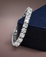 12.00Ct Round Cut Natural Diamond Women's Wedding Tennis Bracelet 14K White Gold