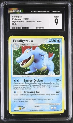 CGC 9 MINT Feraligatr 2007 Mysterious Treasures 8/123 Holo Pokemon Card