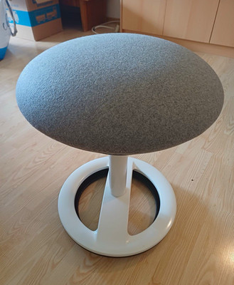 TOPSTAR Bürohocker rund gepolstert Stoff/Metall höhenverstellbar weißer Fuß