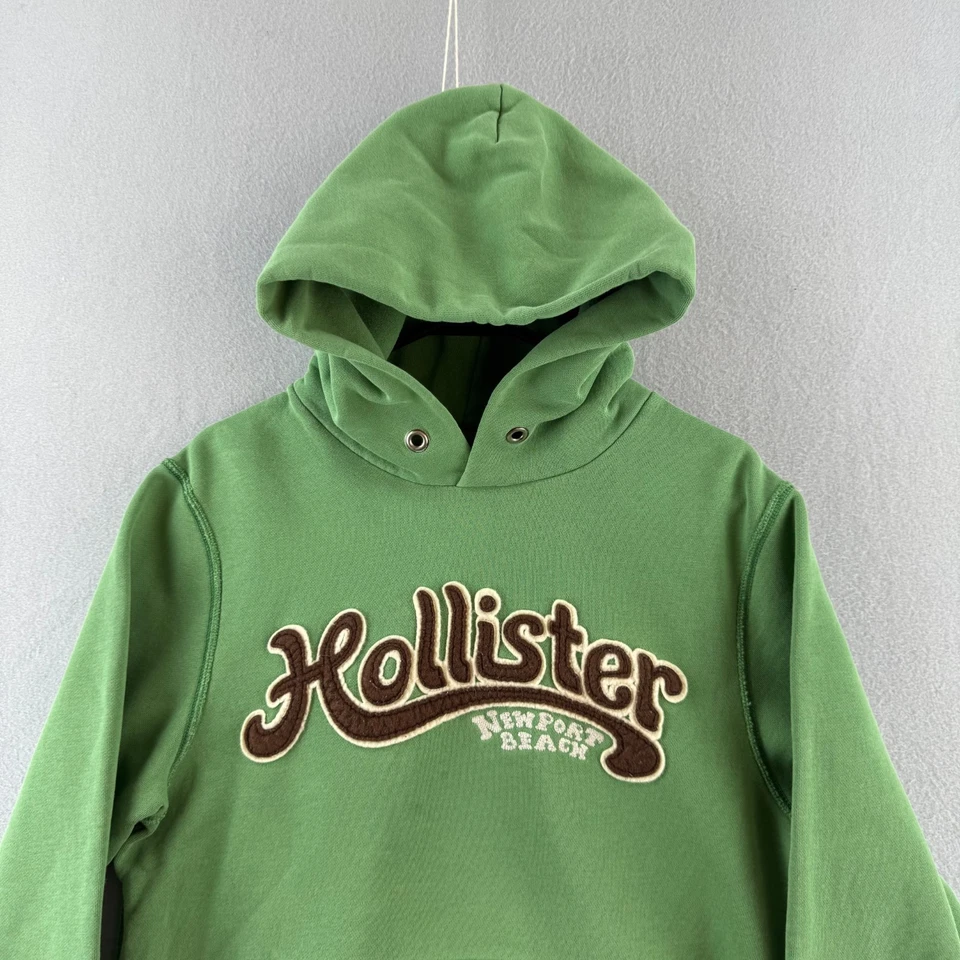 Sudadera Hollister De Colección Para Hombre Pequeña Verde Pullover Pesado Surf Y2K Foto 2 de 4