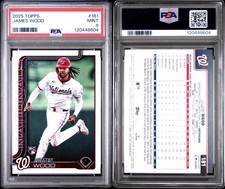 2025 Topps Series 1 James Wood #181 (RC) Washington Nationals Rookie Card PSA 9