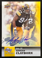 ADRIAN CLAYBORN 2011 Upper Deck Sweet Spot #62 Rookie Card RC AUTO Iowa Hawkeyes