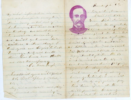 Civil War Patriotic Lettersheet Used with letter Gen. Hunter 2 items