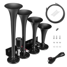 Air Horn for Truck, 12V 4 Trumpet Train Horn Kit, Loud Truck Air Horn with Ai...