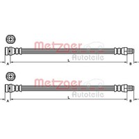 2X Metzger BremsschlÄUche Hinten Beidseitig Passend FÜR Ford C-MAX Focus Grand
