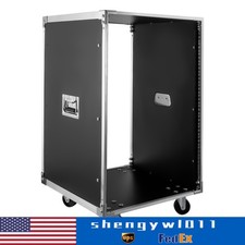 19 Inch 16U 4 Post Server Rack Open Frame Rolling Network Data Rack w/ Casters