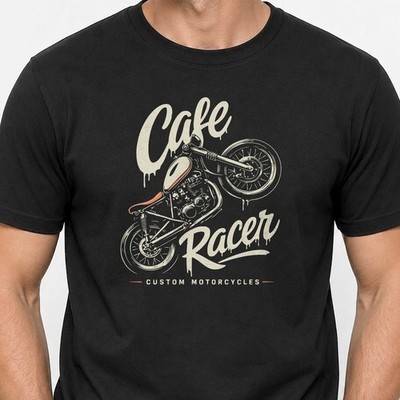 Vintage Motorrad T-Shirt - Retro Cafe Racer Design Custom Bike Geschenk Männer