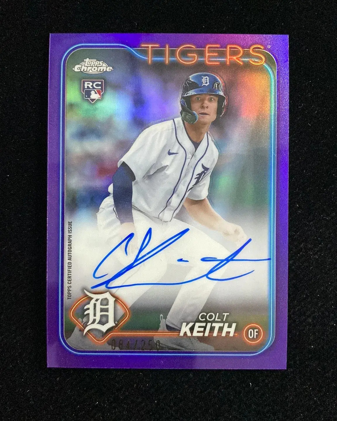 2024 Topps Chrome Purple #RA-CKE Colt Keith RC Rookie Auto 84/250 Tigers TOM