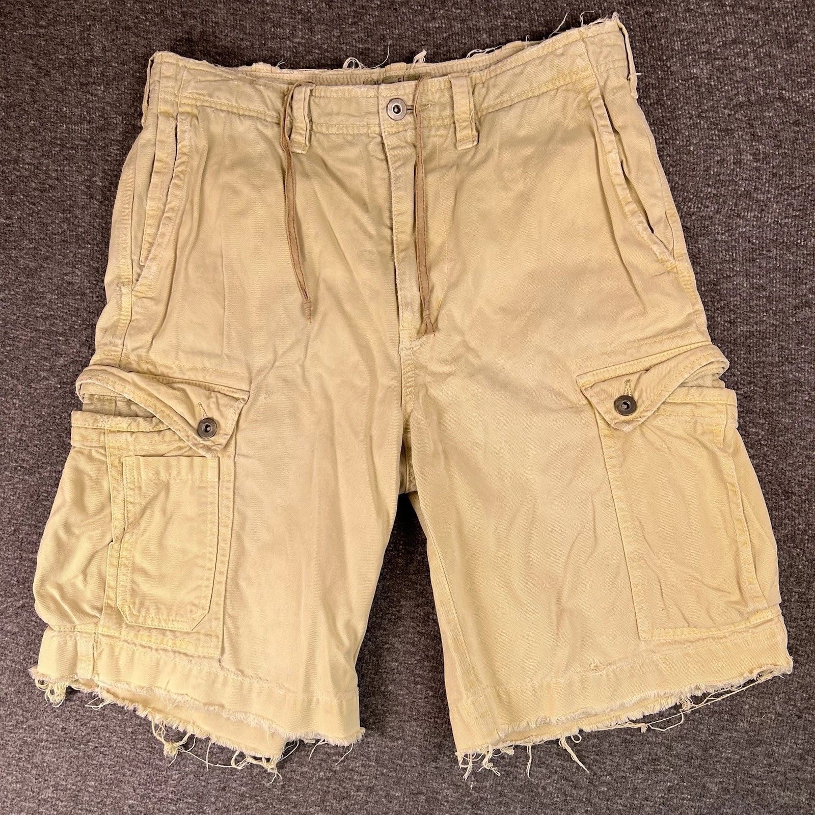 Vintage Y2k American Eagle AE Shorts Mens 28 Cargo Drawstring Distressed 32x10