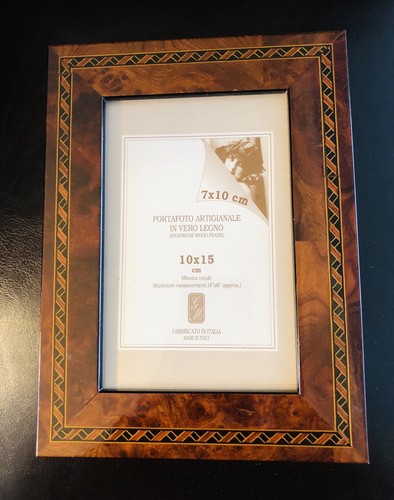 HANDMADE ITALY LACQUERED WOOD INLAY PHOTO FRAME BY PORTAFOTO ARTIGIANALE