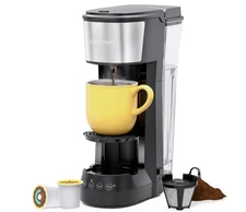 Chefman Single Serve Coffee Maker: K-Cup & Ground Compatible, Single Cup 6-12 oz