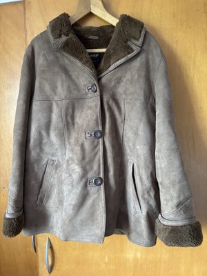 Vintage Wildleder Lammfell gefütterter Mantel 18 