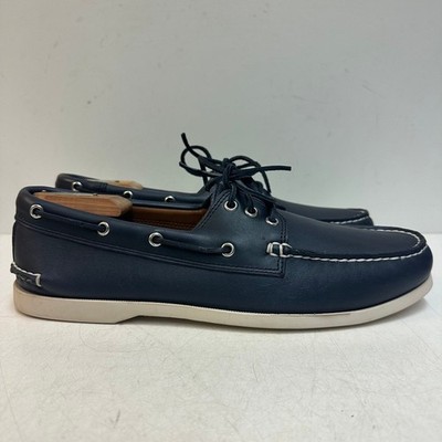 NWOT Quoddy Men\'s Head Boat Shoe Moccasin Navy Blue Handsewn Maine USA 12 D NWOT Quoddy Men main image 2
