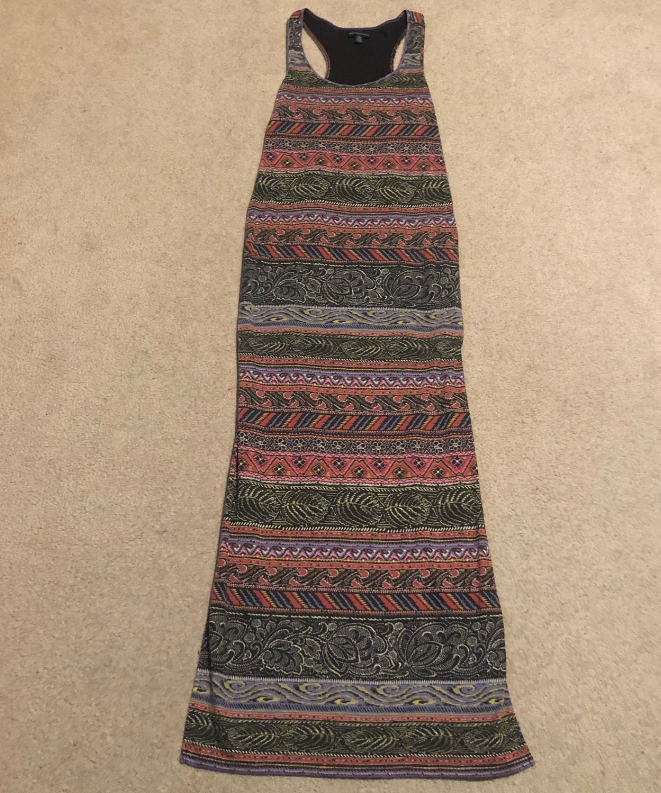 American Eagle Mixed Pattern Racerback Maxi Dress… - image 1
